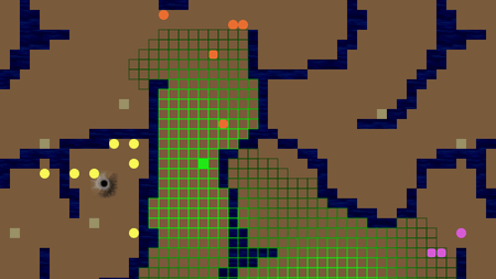 Potential field diffusion for food tiles